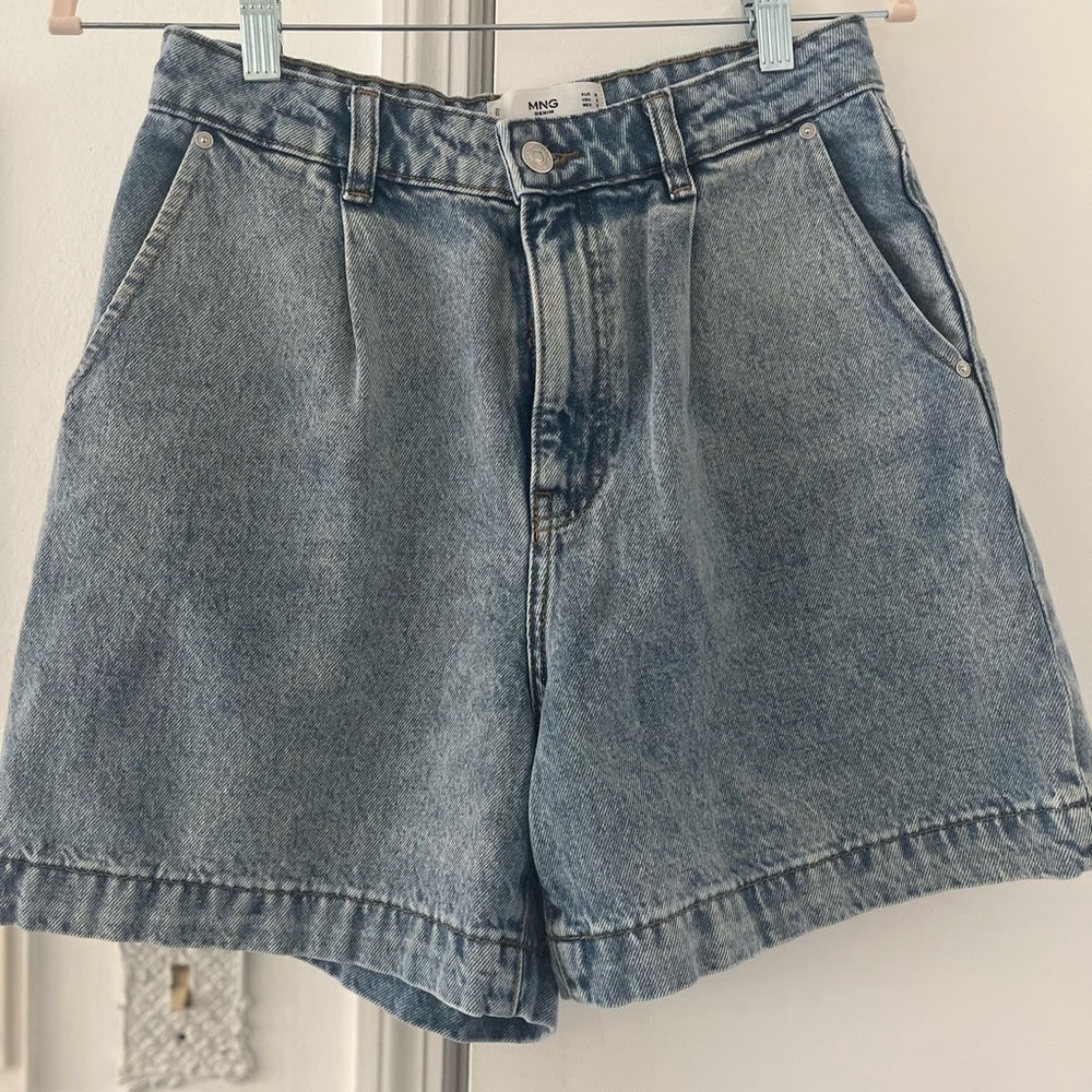 Mango Light Blue Jean Shorts